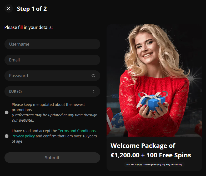 bCasino login
